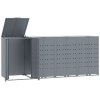 Box na 4 popelnice šedý 276 x 79 x 117 cm ocel 3279989