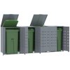 Box na 4 popelnice šedý 276 x 79 x 117 cm ocel 3279989
