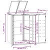 Box na 2 popelnice antracitový 138 x 79 x 117 cm ocel 3279982