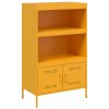 Skříň highboard hořčicově žlutá 68 x 39 x 113 cm ocel 842973