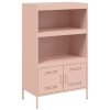 Skříň highboard růžová 68 x 39 x 113 cm ocel 842971