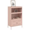 Skříň highboard růžová 68 x 39 x 113 cm ocel 842971