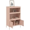 Skříň highboard růžová 68 x 39 x 113 cm ocel 842971