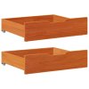 Zásuvky pod postel 2 ks voskově hnědé 75x55x17cm masiv borovice 850934