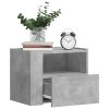 Nástěnné noční stolky 2 ks betonově šedé 45 x 30 x 35 cm 848318