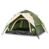 Kempingový stan kupole pro 3 osoby zelený rychloupínací 4004177