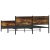 Kovový rám postele bez matrace kouřový dub 183 x 213 cm 3301356