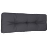 Poduška na palety antracitová 120 x 40 x 12 cm textil 360623
