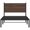 Kovový rám postele bez matrace hnědý dub 107 x 203 cm 4007761