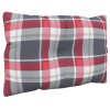 Podušky na palety 3 ks červené kárované textil 360869