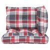 Podušky na palety 3 ks červené kárované textil 360869