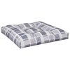 Poduška na palety šedá károvaná 70 x 70 x 12 cm textil 360483
