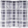 Poduška na palety šedá károvaná 70 x 70 x 12 cm textil 360483