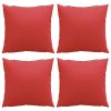 Polštáře na pohovku 4 ks červené 50 x 50 cm textil 360387