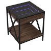 Noční stolek s Infinity LED hnědý dub 40 x 40 x 49 cm 3284100
