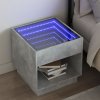Noční stolek s Infinity LED betonově šedý 50 x 50 x 50 cm 3284087