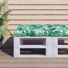 Poduška na palety vzor listů 58 x 58 x 10 cm textil 360912