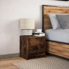 Noční stolek s LED osvětlením kouřový dub kompozitní dřevo 852055