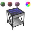 Konferenční stolek s Infinity LED šedý sonoma 40 x 40 x 49 cm 847695
