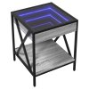 Konferenční stolek s Infinity LED šedý sonoma 40 x 40 x 49 cm 847695