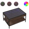Konferenční stolek s Infinity LED hnědý dub 70 x 50 x 38 cm 847706
