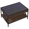 Konferenční stolek s Infinity LED hnědý dub 70 x 50 x 38 cm 847706