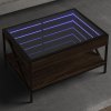 Konferenční stolek s Infinity LED hnědý dub 70 x 50 x 38 cm 847706