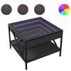Konferenční stolek s Infinity LED černý 50 x 50 x 38 cm 847697