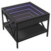 Konferenční stolek s Infinity LED černý 50 x 50 x 38 cm 847697