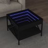 Konferenční stolek s Infinity LED černý 50 x 50 x 38 cm 847697