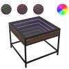 Konferenční stolek s Infinity LED hnědý dub 50 x 50 x 41 cm 847681