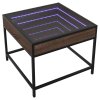Konferenční stolek s Infinity LED hnědý dub 50 x 50 x 41 cm 847681