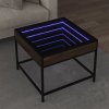 Konferenční stolek s Infinity LED hnědý dub 50 x 50 x 41 cm 847681