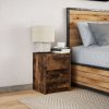 Noční stolek s LED osvětlením kouřový dub kompozitní dřevo 852041