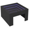 Konferenční stolek s Infinity LED černý 50 x 50 x 30 cm 847603