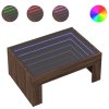 Konferenční stolek s Infinity LED hnědý dub 70 x 50 x 30 cm 847615