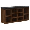 Lavice s botníkem hnědý dub 102 x 32 x 50 cm kompozitní dřevo 835116