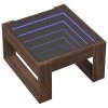 Konferenční stolek s Infinity LED hnědý dub 50 x 53 x 30 cm 847629