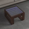 Konferenční stolek s Infinity LED hnědý dub 50 x 53 x 30 cm 847629