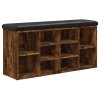 Lavice s botníkem kouřový dub 102 x 32 x 50 cm kompozitní dřevo 835114