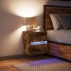 Nástěnný noční stolek s LED osvětlením kouřový dub 3307969