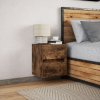 Nástěnný noční stolek s LED osvětlením kouřový dub 3307969