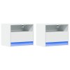 Nástěnné noční stolky s LED osvětlením 2 ks bílé 852062