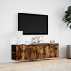 Nástěnná TV skříňka s LED osvětlením kouřový dub 135x31x39,5 cm 852387