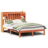 Postel s knihovnou bez matrace 140 x 200 cm masivní borovice 3322619