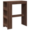 Barový stůl s regály hnědý dub 90 x 40 x 103,5 cm kompozit 854379