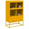 Skříň highboard hořčicově žlutá 68x39x111,5 cm ocel 846605