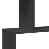 Knihovna / dělicí stěna 3patrová černá 70 x 24 x 97 cm kompozit 858112