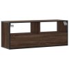 TV skříňka hnědý dub 100 x 31 x 39,5 cm kompozitní dřevo a kov 848938
