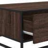 Konferenční stolek hnědý dub 90 x 57 x 35 cm kompozit a kov 848758